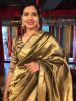 Molten Gold Banarasi Handwoven Tanchui Silk Saree - Image 8
