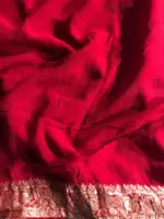 Red Banarasi Silk Saree in Georgette highlighted with Pichwai Weaves - Image 7