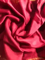 Maroon Chiffon Silk Saree with Gold Zari Piping - Image 6
