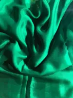 Bottle Green Chiffon Silk Saree with Gold Zari Piping - Image 4
