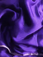 Purple Chiffon Silk Saree with Gold Zari Piping - Image 5