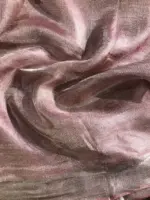 Onion Pink Tissue Silk Saree with Woven Silver Zari Border - Image 7
