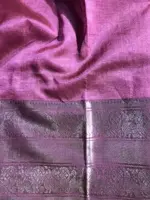 Onion Pink Mangalagiri Silk Saree adorned with Kanchi Silk Border - Image 7