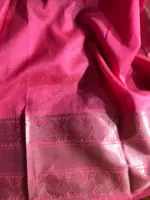 Candy Pink Mangalagiri Silk Saree with Woven Kanchi Silk Border - Image 6