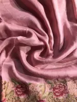 Pink Tissue Silk Saree adorned with Cutwork Embroidery - Image 7