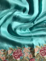 Blue Tissue Silk Saree highlighted with Cutwork Embroidery - Image 7