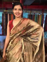 Black Tissue Silk Saree with Beautiful Floral Prints