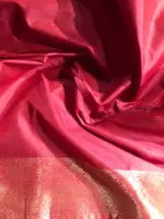 Maroon Banarasi Katan Silk Saree Handwoven in Gold Zari - Image 6