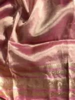 Ombre Pink Tissue Silk Saree highlighted with Woven Zari Border - Image 8