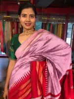 Lilac Raw Silk Saree with Embroidered Pallu