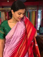 Lilac Raw Silk Saree with Embroidered Pallu - Image 2