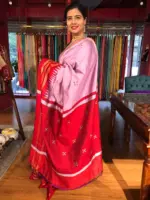 Lilac Raw Silk Saree with Embroidered Pallu - Image 5