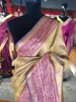 Mustard Yellow Banarasi Silk Saree highlighted with gold  weaves