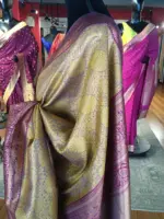 Mustard Yellow Banarasi Silk Saree highlighted with gold  weaves - Image 7