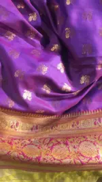 Mustard Yellow Banarasi Silk Saree highlighted with gold  weaves - Image 8