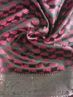 Maroon Banarasi Silk Saree highlighted with Silver Buttis - Image 9