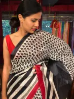 Black Pure Muslin Silk Saree