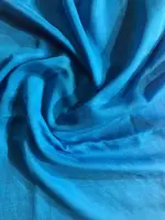 Blue Block Printed Chiffon Saree - Image 6