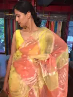 Multicolored Organza Silk Saree - Image 2