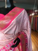 Offwhite Banarasi Soft Silk Saree highlighted with Patola Weaves - Image 2