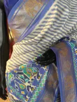 Offwhite Banarasi Soft Silk Saree highlighted with Patola Weaves - Image 2