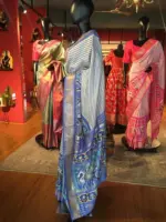 Offwhite Banarasi Soft Silk Saree highlighted with Patola Weaves - Image 6