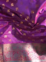 Hunter Green Banarasi Silk Saree highlighted with gold  weaves - Image 7
