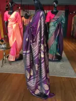 Purple Banarasi Silk Saree with Gold Zari Buttis - Image 6
