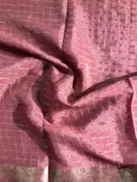 Dusty Pink Chequered Chiffon Saree - Image 4