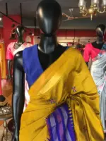 Mustard Yellow Raw Silk Saree with Embroidered Pallu
