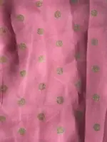 Pink Kota Saree with Gold Zari Border - Image 7
