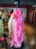 Pink Kota Saree with Gold Zari Border - Image 6