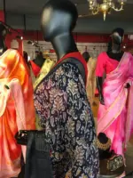 Multicoloured  Cotton Silk Saree - Image 7