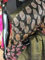 Multicoloured  Cotton Silk Saree - Image 4
