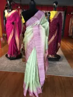 Pista Green Banarasi Silk Saree - Image 5