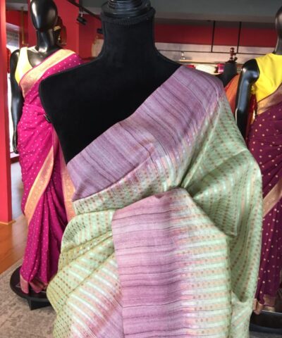 Pista Green Banarasi Silk Saree