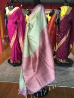 Pista Green Banarasi Silk Saree - Image 6