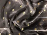 Black Chequered Chiffon Saree - Image 7