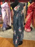 Black Designer Saree with Sequins Embroidery - Image 5