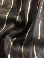 Black Tissue Silk Saree with Beautiful Gold Zari Weaves - Image 8
