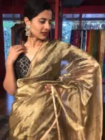 Metallic Gold Pure Tissue Silk Saree