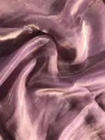 Purple Hand Embroidered and Hand painted Tissue Silk Saree highlighted with Scalloped Border - Image 8