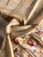 Ivory Handpainted Tussar Silk Saree - Image 7