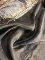 Black Organza Silk Saree with Kanchi Zari Border - Image 7