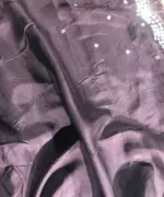 Brown Printed Crepe Silk Saree with Embroidery - Image 6