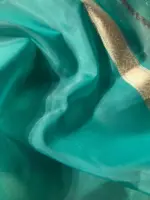 Ombre Blue Organza Silk Saree - Image 6