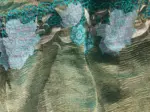 Teal Blue Crushed Tissue Silk Saree with Cutwork Embroidery - Image 9