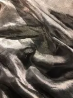 Ink Blue Printed Tissue Silk Saree with Gold Zari Border - Image 7
