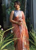 Ice Blue Pure Banarasi Silk Blouse - Image 2