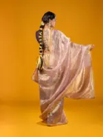 Lilac Tissue Silk Saree highlighted with Gota Detailing - Image 2